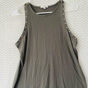 Maurices Green Ribbed Embellished Tank Top